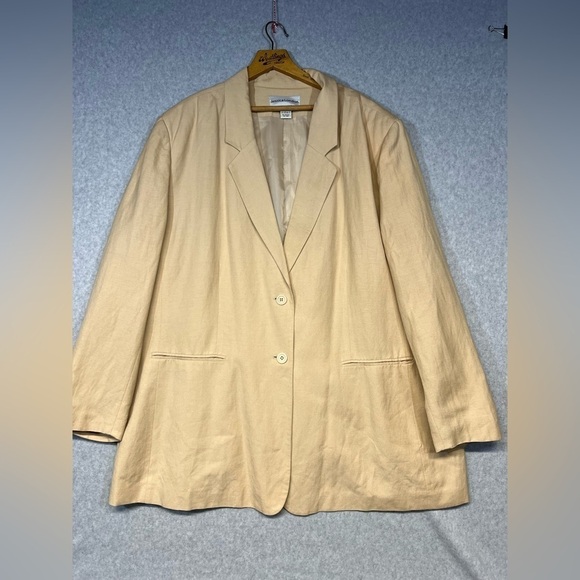 Jessica London Blazer Womens 26W Linen Blend Jacket Plus Size - Picture 1 of 7